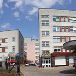 Wjazd do Szpitala MSWiA w Białymstoku od ulicy Ogrodowej.